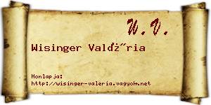Wisinger Valéria névjegykártya